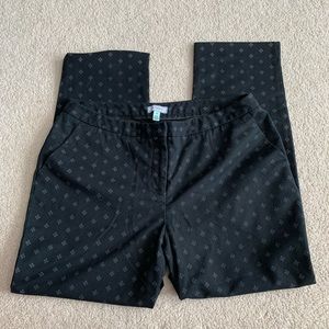 Susina Capris Black Patterned Pants With Pockets